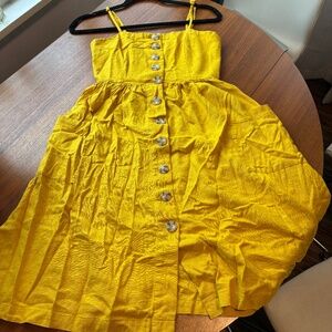 Forever 21 Mustard Linen-Style Dress